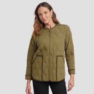 Women's Long Sleeve Quilted Jacket - Knox Rose Olive Green L